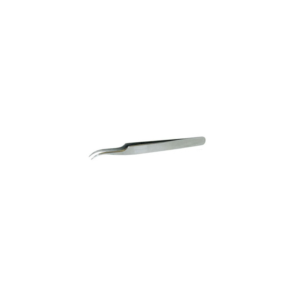 Sufanic 1pc Stainless Steel Ceramic Tweezer Heat Resistant Antimagnetic Ceramic Tweezers, Size: Big Curved Tip